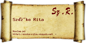 Szőke Rita névjegykártya