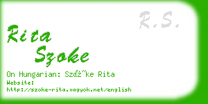 rita szoke business card